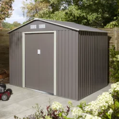Rowlinson Trentvale 8x6 Apex Light Grey Metal Shed 22 Rowlinson Trentvale 8x6 Apex Light Grey Metal Shed -Garden Outdoor Store rowlinson trentvale 8x6 apex light grey metal shed5013856206217 04i bq