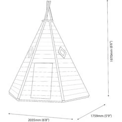 Shire 7x6 Wigwam Whitewood Pine Playhouse Assembly Required -Garden Outdoor Store shire 7x6 wigwam whitewood pine playhouse assembly required5019804113675 03t