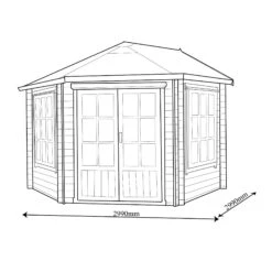 Shire Belvoir 10x10 Ft Toughened Glass Apex Tongue & Groove Wooden Cabin With Felt Tile Roof -Garden Outdoor Store shire belvoir 10x10 ft toughened glass apex tongue groove wooden cabin with felt tile roof5019804111220 03t