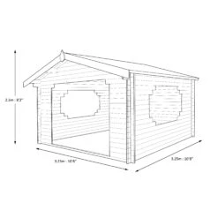 Shire Bere 11x11 Apex Tongue & Groove Wooden Cabin - Base Not Included -Garden Outdoor Store shire bere 11x11 apex tongue groove wooden cabin base not included5019804112548 01t