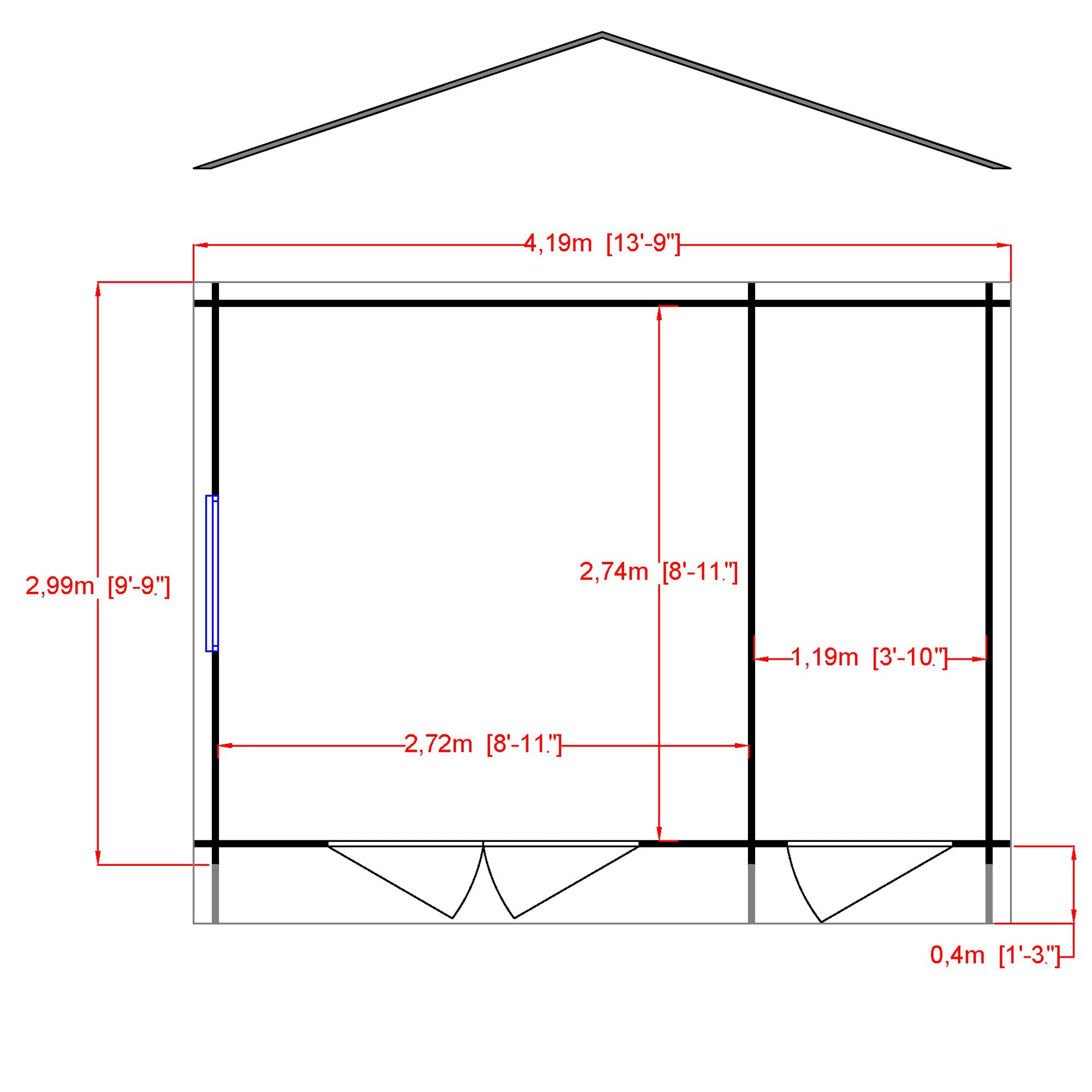 Shire Bourne 14x10 Toughened Glass Apex Tongue & Groove Wooden Cabin 2 Shire Bourne 14x10 Toughened Glass Apex Tongue & Groove Wooden Cabin - Image 2