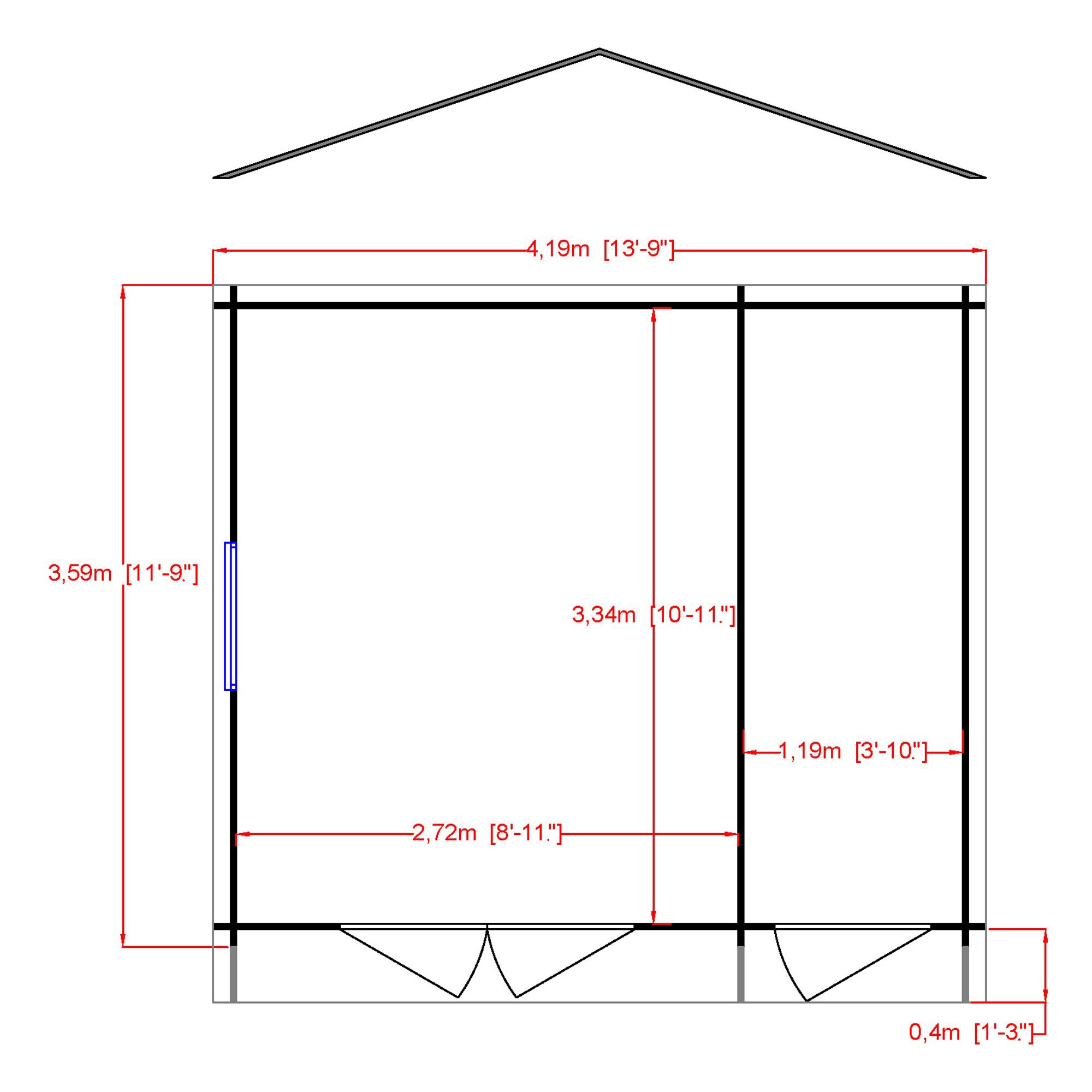 Shire Bourne 14x12 Toughened Glass Apex Tongue & Groove Wooden Cabin - Assembly Service Included 2 Shire Bourne 14x12 Toughened Glass Apex Tongue & Groove Wooden Cabin - Assembly Service Included - Image 2