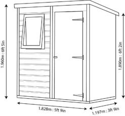 Shire Caldey 6x4 Ft Pent Shiplap Wooden Shed With Floor (Base Included) 12 Shire Caldey 6x4 Ft Pent Shiplap Wooden Shed With Floor (Base Included) -Garden Outdoor Store shire caldey 6x4 ft pent shiplap wooden shed with floor base included 5019804665433 01t