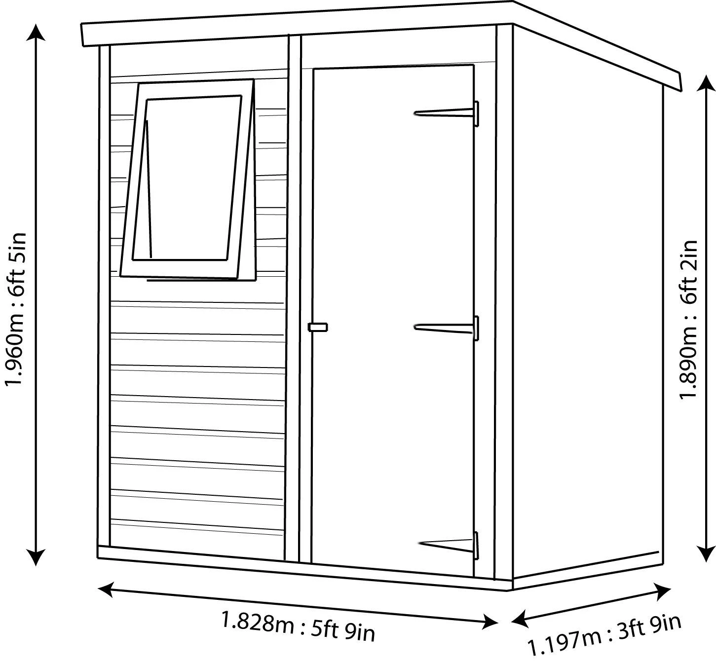 Shire Caldey 6x4 Ft Pent Shiplap Wooden Shed With Floor (Base Included) 6 Shire Caldey 6x4 Ft Pent Shiplap Wooden Shed With Floor (Base Included) - Image 6