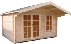 Shire Cannock 10x10 Glass Apex Tongue & Groove Wooden Cabin - Base Not Included