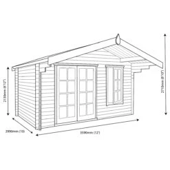 Shire Cannock 10x12 Ft Toughened Glass Apex Tongue & Groove Wooden Cabin With Felt Tile Roof -Garden Outdoor Store shire cannock 10x12 ft toughened glass apex tongue groove wooden cabin with felt tile roof5019804111343 04t