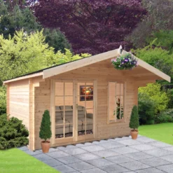 Shire Cannock 10x8 Ft Apex Tongue & Groove Wooden Cabin With Felt Tile Roof - Assembly Service Included -Garden Outdoor Store shire cannock 10x8 ft apex tongue groove wooden cabin with felt tile roof assembly service included5019804111299 03i bq