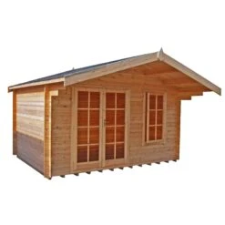 Shire Cannock 12x12 Ft Apex Tongue & Groove Wooden Cabin With Felt Tile Roof - Assembly Service Included