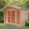 Shire Epping 10x10 Toughened Glass Apex Tongue & Groove Wooden Cabin