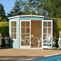 Shire Hampton 10x10 Glass Pent Shiplap Wooden Summer House - Base Not Included -Garden Outdoor Store shire hampton 10x10 glass pent shiplap wooden summer house base not included5019804008186 02i bq