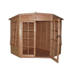 Shire Hampton 10x10 Glass Pent Shiplap Wooden Summer House - Base Not Included -Garden Outdoor Store shire hampton 10x10 glass pent shiplap wooden summer house base not included5019804008186 04c bq