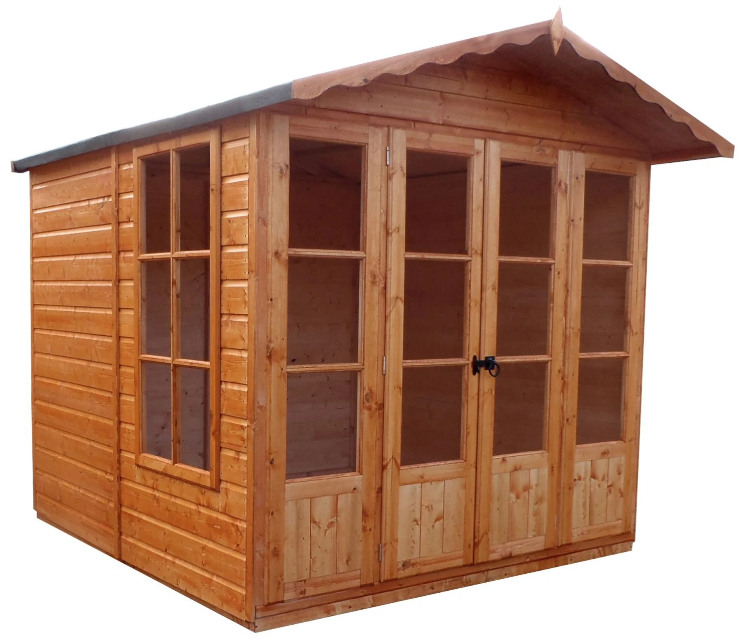 Shire Kensington 7x7 Glass Apex Shiplap Wooden Summer House - Base Not Included 1 Shire Kensington 7x7 Glass Apex Shiplap Wooden Summer House - Base Not Included