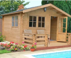 Shire Kinver 12x12 Glass Apex Tongue & Groove Wooden Cabin - Base Not Included -Garden Outdoor Store shire kinver 12x12 glass apex tongue groove wooden cabin base not included5019804112173 04i