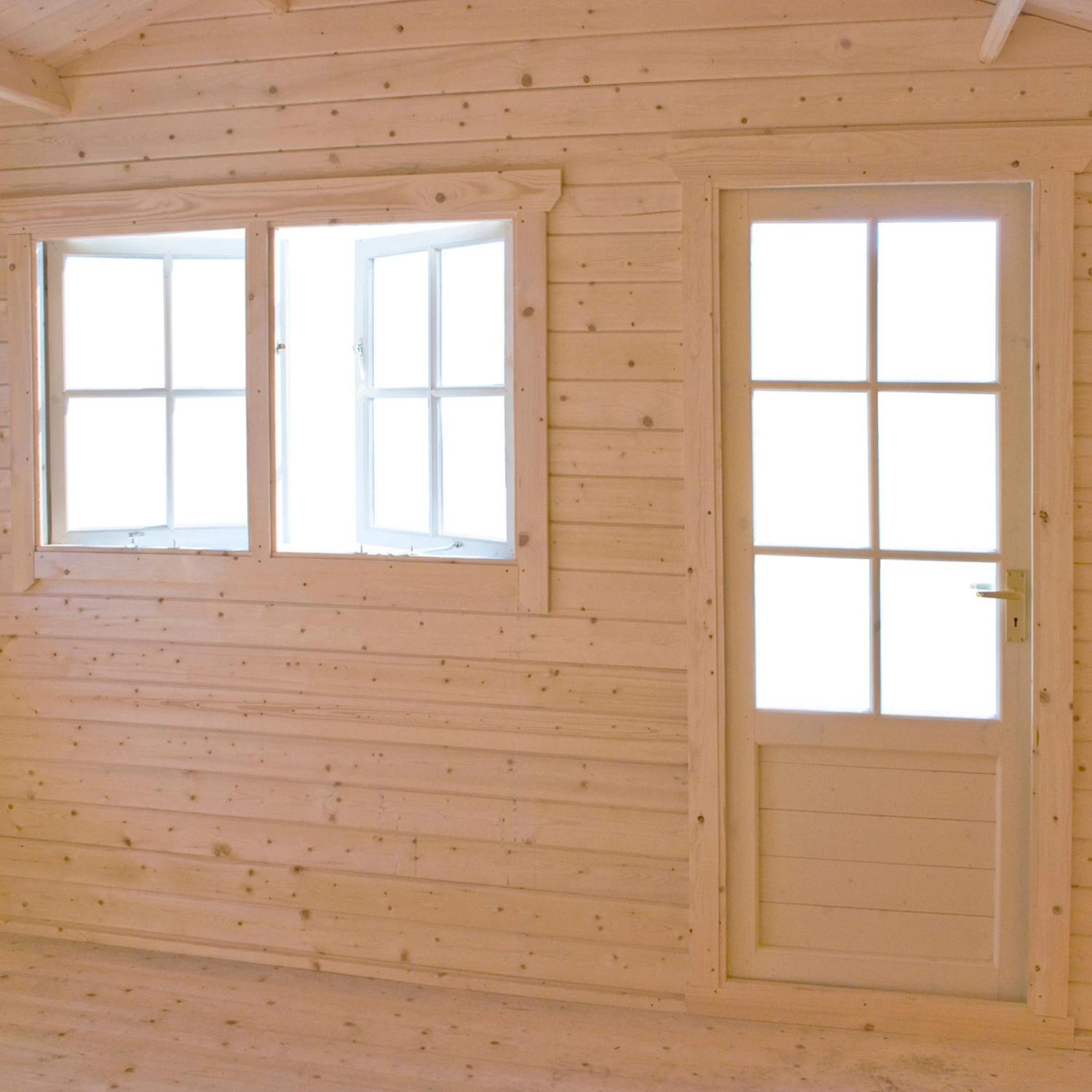 Shire Kinver 12x14 Toughened Glass Apex Tongue & Groove Wooden Cabin - Base Not Included 2 Shire Kinver 12x14 Toughened Glass Apex Tongue & Groove Wooden Cabin - Base Not Included - Image 2