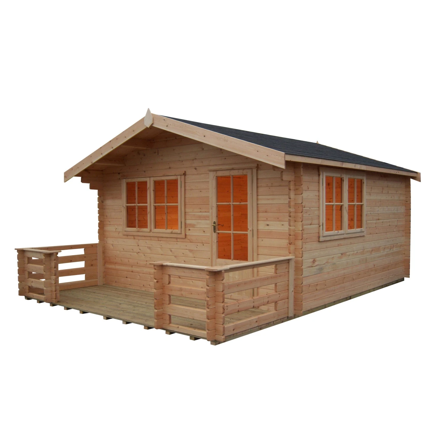 Shire Kinver 14x18 Toughened Glass Apex Tongue & Groove Wooden Cabin - Base Not Included 1 Shire Kinver 14x18 Toughened Glass Apex Tongue & Groove Wooden Cabin - Base Not Included