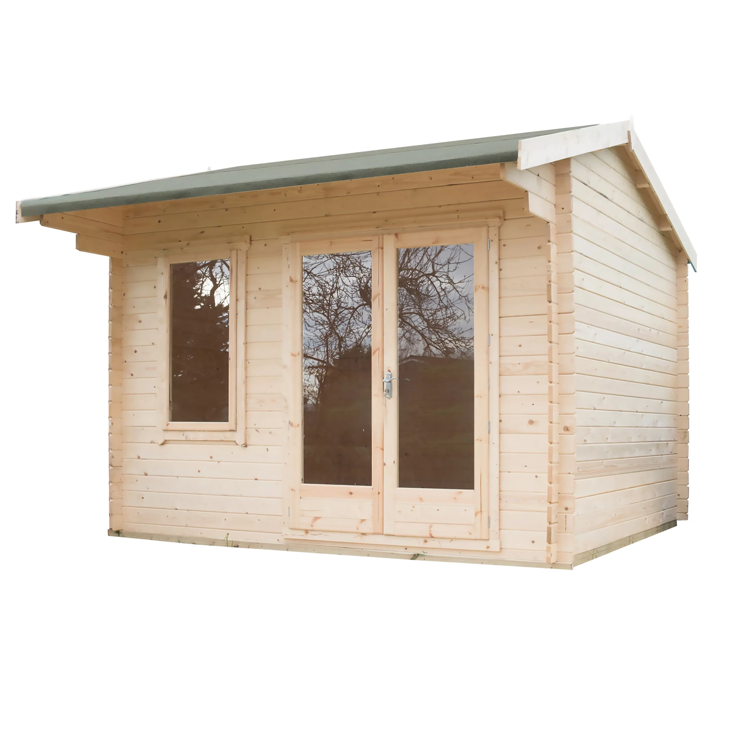Shire Marlborough 10x14 Toughened Glass Apex Tongue & Groove Wooden Cabin - Base Not Included 3 Shire Marlborough 10x14 Toughened Glass Apex Tongue & Groove Wooden Cabin - Base Not Included - Image 3