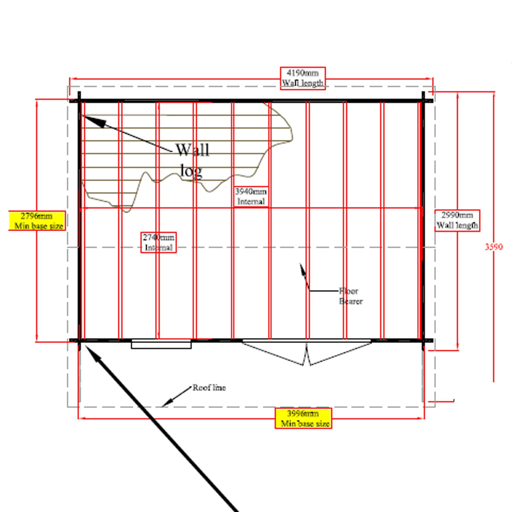 Shire Marlborough 10x14 Toughened Glass Apex Tongue & Groove Wooden Cabin - Base Not Included 7 Shire Marlborough 10x14 Toughened Glass Apex Tongue & Groove Wooden Cabin - Base Not Included - Image 7