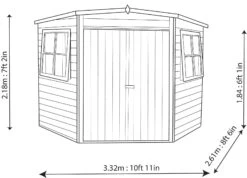 Shire Murrow 10x10 Ft Pent Shiplap Wooden Shed With Floor -Garden Outdoor Store shire murrow 10x10 ft pent shiplap wooden shed with floor5019804101009 18bq