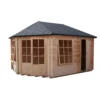 Shire Rowney 10x14 Ft Toughened Glass Apex Tongue & Groove Wooden Cabin With Felt Tile Roof