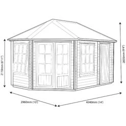 Shire Rowney 10x14 Ft Toughened Glass Apex Tongue & Groove Wooden Cabin With Felt Tile Roof -Garden Outdoor Store shire rowney 10x14 ft toughened glass apex tongue groove wooden cabin with felt tile roof5019804111268 02t