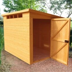 Shire Security Cabin 10x8 Ft Pent Shiplap Wooden Shed With Floor -Garden Outdoor Store shire security cabin 10x8 ft pent shiplap wooden shed with floor5019804112203 03i bq