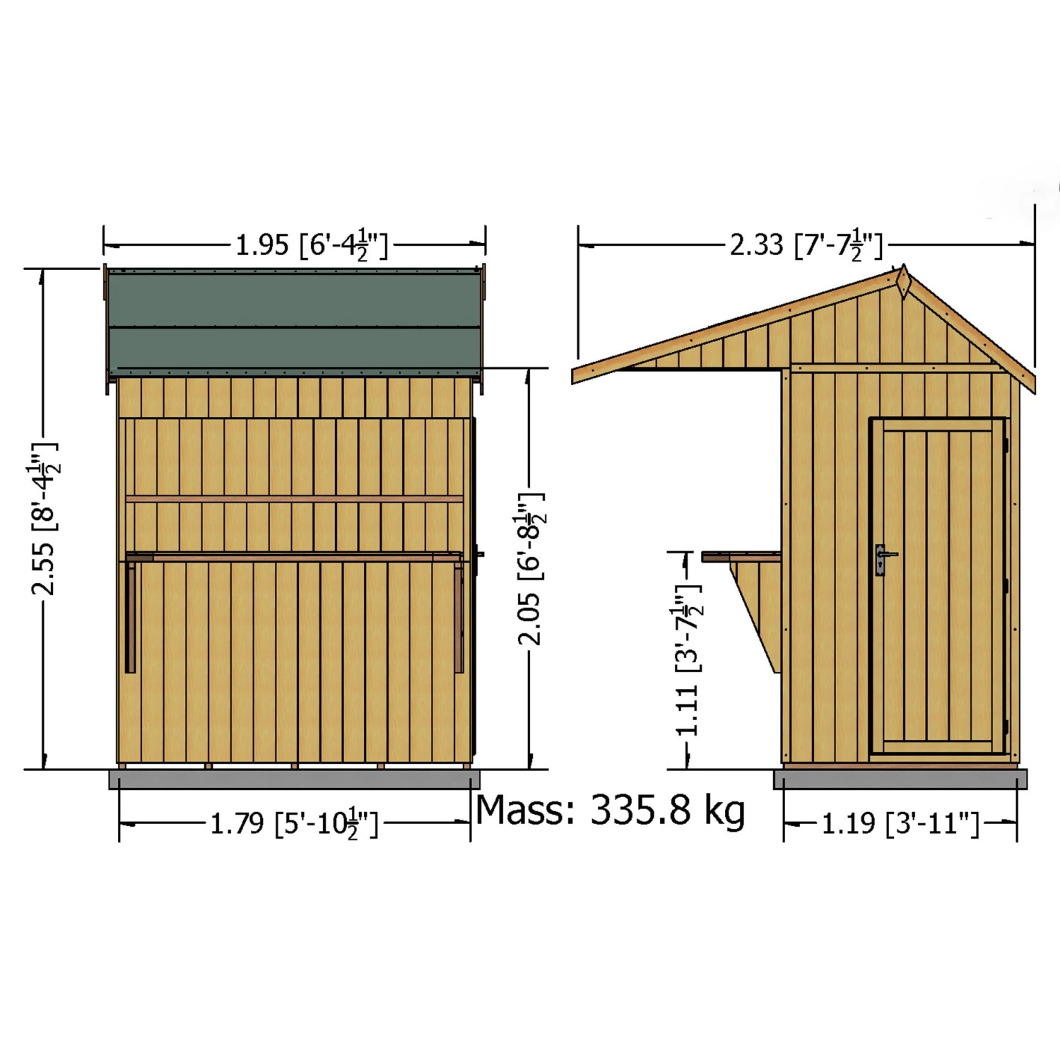 Shire Timber Bar Shiplap Wooden 6x4 Apex Garden Storage 2 Shire Timber Bar Shiplap Wooden 6x4 Apex Garden Storage - Image 2
