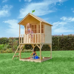 TP Toys 7.5x5 Hill Top Timber Tower Slide Playhouse Assembly Required -Garden Outdoor Store tp toys 7 5x5 hill top timber tower slide playhouse assembly required5021854803185 01i bq