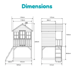 TP Toys 7.5x5 Hill Top Timber Tower Slide Playhouse Assembly Required -Garden Outdoor Store tp toys 7 5x5 hill top timber tower slide playhouse assembly required5021854803185 01t bq