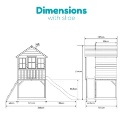 TP Toys 7.5x5 Hill Top Timber Tower Slide Playhouse Assembly Required -Garden Outdoor Store tp toys 7 5x5 hill top timber tower slide playhouse assembly required5021854803185 02t bq