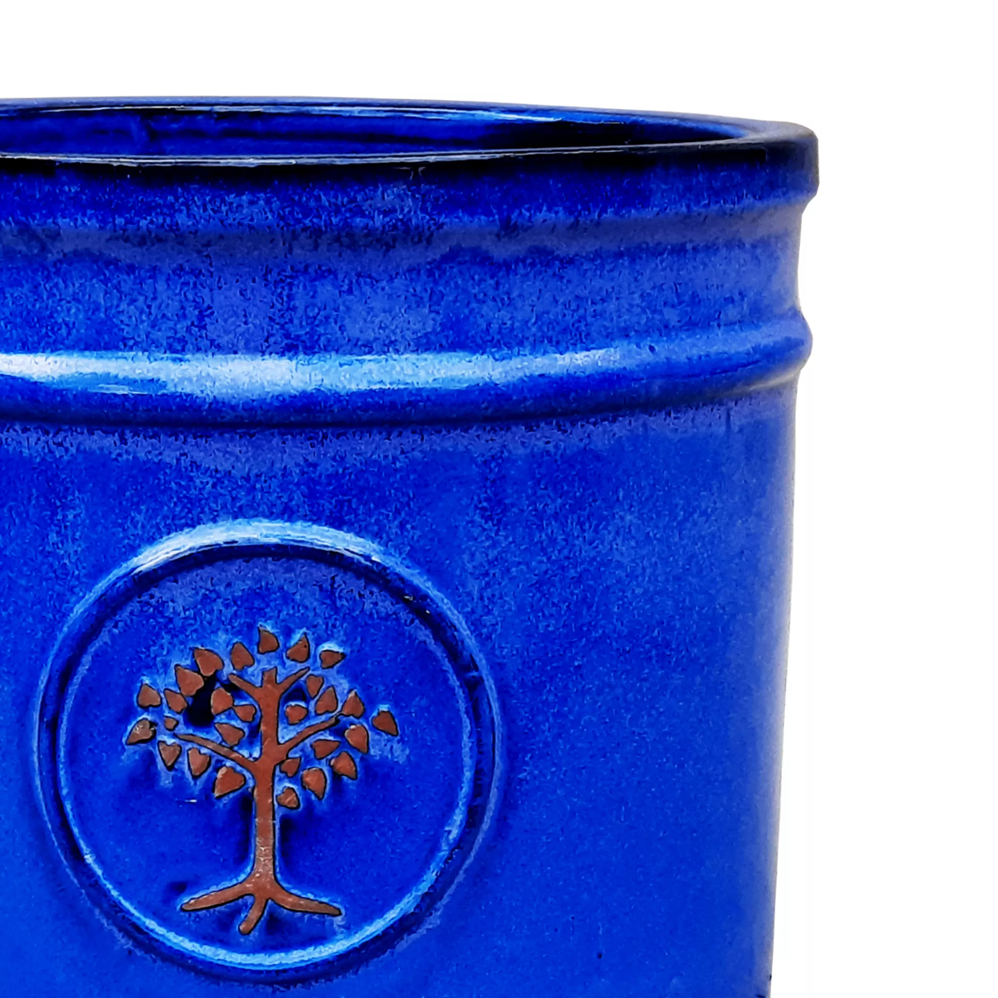 Verve Barcău Blue Ceramic Round Plant Pot (Dia)30cm 2 Verve Barcău Blue Ceramic Round Plant Pot (Dia)30cm - Image 2