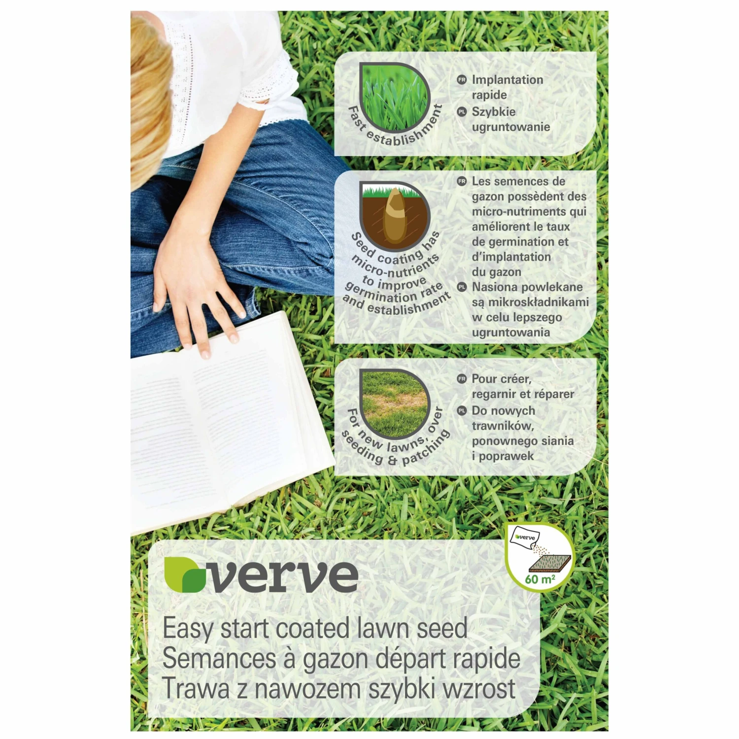 Verve Easy Start Coated Grass Seeds, 1.5kg 1 Verve Easy Start Coated Grass Seeds, 1.5kg