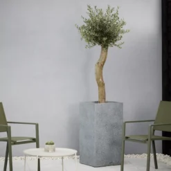 Verve Gray Square Planter (W) 31cm X (H) 80cm -Garden Outdoor Store verve gray square planter w 31cm x h 80cm5059340327464 01i scaled