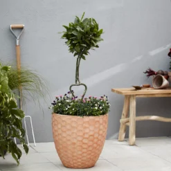 Verve Gudenå Natural Terracotta Honeycomb Circular Plant Pot (Dia)32cm -Garden Outdoor Store verve gudena natural terracotta honeycomb circular plant pot dia 32cm5059340327624 01i
