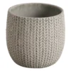 Verve Kulun Beige Knitted Effect Fibreclay Circular Plant Pot (Dia)29cm